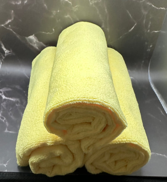 (3) Yellow Microfiber Towel Bundle